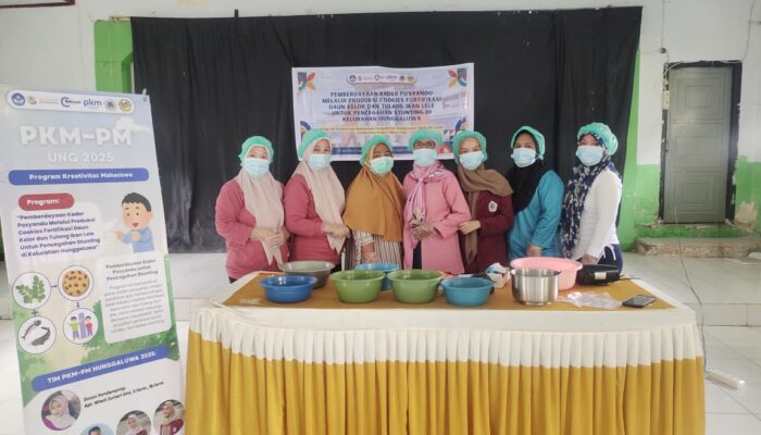 Mahasiswa UNG Inovasi Cookies Kelor & Ikan Lele, Dukung Posyandu Hunggaluwa Cegah Stunting